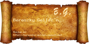 Bereszky Gellén névjegykártya